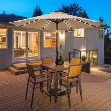 Load image into Gallery viewer, Gymax 9 ft Patio Table Market Umbrella Yard Outdoor w/ 32 Solar LED Lights