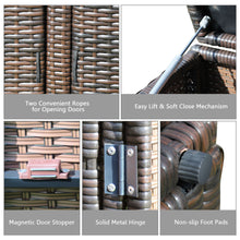 Load image into Gallery viewer, Gymax 88 Gallon Rattan Storage Box Outdoor Patio Container Seat w/ Door Mix Brown