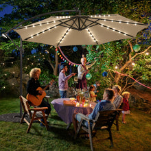 Load image into Gallery viewer, Gymax 10ft Solar Patio Umbrella Outdoor Offset Hanging Umbrella w/ 40 LED Lights