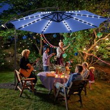 Load image into Gallery viewer, Gymax 10ft Solar Patio Umbrella Outdoor Offset Hanging Umbrella w/ 40 LED Lights