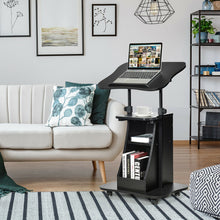 Load image into Gallery viewer, Gymax Set of 2 Sit-to-Stand Laptop Desk Cart Rolling Mobile Height Adjustable