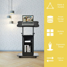 Load image into Gallery viewer, Gymax Set of 2 Sit-to-Stand Laptop Desk Cart Rolling Mobile Height Adjustable