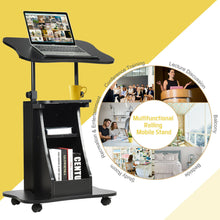 Load image into Gallery viewer, Gymax Set of 2 Sit-to-Stand Laptop Desk Cart Rolling Mobile Height Adjustable