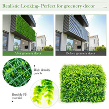 Load image into Gallery viewer, Gymax 12PCS 16x24inch Artificial Eucalyptus Hedge Plant Privacy Fence Panels