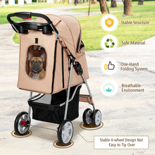 Load image into Gallery viewer, Gymax Foldable Pet Stroller 4-Wheel Cat Dog Travel Carrier w/ Storage Basket