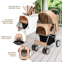 Load image into Gallery viewer, Gymax Foldable Pet Stroller 4-Wheel Cat Dog Travel Carrier w/ Storage Basket
