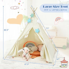 Load image into Gallery viewer, Gymax Portable Kids Play Tent Indian Canvas Teepee Playhouse Toy Gift w/ Window
