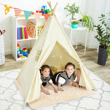 Load image into Gallery viewer, Gymax Portable Kids Play Tent Indian Canvas Teepee Playhouse Toy Gift w/ Window