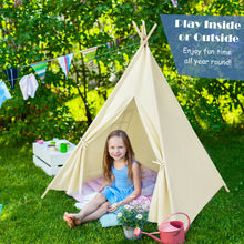 Load image into Gallery viewer, Gymax Portable Kids Play Tent Indian Canvas Teepee Playhouse Toy Gift w/ Window