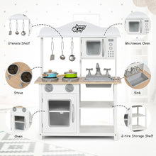 Load image into Gallery viewer, Gymax Wooden Pretend Play Kitchen Set for Kids Toddlers w/ Accessories & Sink