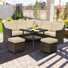 Load image into Gallery viewer, Gymax 6PCS Rattan Patio Sectional Sofa Set Cushioned Conversation Furniture Set