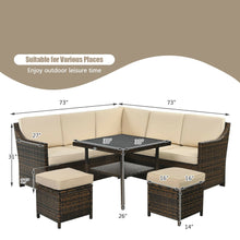 Load image into Gallery viewer, Gymax 6PCS Rattan Patio Sectional Sofa Set Cushioned Conversation Furniture Set