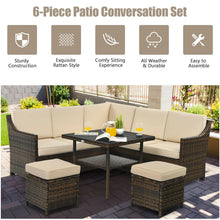 Load image into Gallery viewer, Gymax 6PCS Rattan Patio Sectional Sofa Set Cushioned Conversation Furniture Set