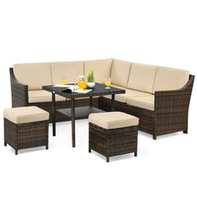 Load image into Gallery viewer, Gymax 6PCS Rattan Patio Sectional Sofa Set Cushioned Conversation Furniture Set