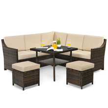 Load image into Gallery viewer, Gymax 6PCS Rattan Patio Sectional Sofa Set Cushioned Conversation Furniture Set