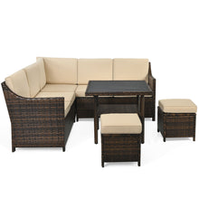 Load image into Gallery viewer, Gymax 6PCS Rattan Patio Sectional Sofa Set Cushioned Conversation Furniture Set