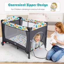 Load image into Gallery viewer, Gymax 5 in 1 Baby Nursery Center Foldable Toddler Bedside Crib w/Music Box