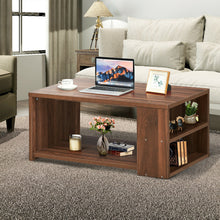 Load image into Gallery viewer, Gymax 2-Tier Coffee Table Sofa Side Table w/ 2 Shelves for Living Room Walnut