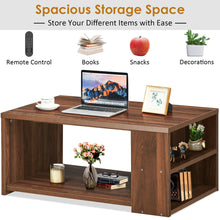 Load image into Gallery viewer, Gymax 2-Tier Coffee Table Sofa Side Table w/ 2 Shelves for Living Room Walnut