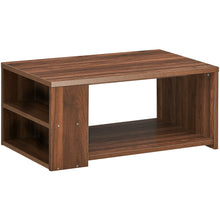 Load image into Gallery viewer, Gymax 2-Tier Coffee Table Sofa Side Table w/ 2 Shelves for Living Room Walnut