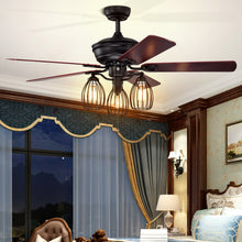 Load image into Gallery viewer, Gymax 52'' Ceiling Fan w/ Lights 5 Reversible Blades 3 Lights Retro Ceiling Fan