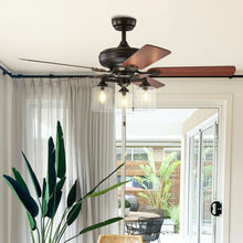 Load image into Gallery viewer, Gymax 52'' Ceiling Fan Light 5 Bronze Finished Reversible Blades w/Pull Chain