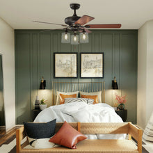 Load image into Gallery viewer, Gymax 52'' Ceiling Fan Light 5 Bronze Finished Reversible Blades w/Pull Chain