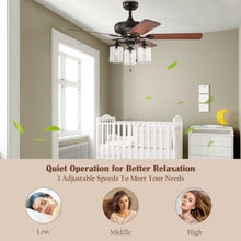 Load image into Gallery viewer, Gymax 52'' Ceiling Fan Light 5 Bronze Finished Reversible Blades w/Pull Chain