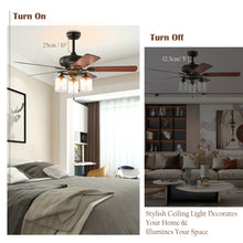 Load image into Gallery viewer, Gymax 52'' Ceiling Fan Light 5 Bronze Finished Reversible Blades w/Pull Chain