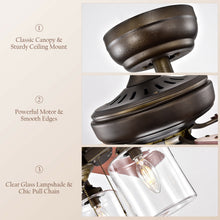 Load image into Gallery viewer, Gymax 52'' Ceiling Fan Light 5 Bronze Finished Reversible Blades w/Pull Chain