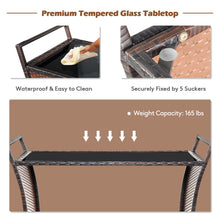 Load image into Gallery viewer, Gymax Rattan Patio Bar Cart Beverage Bar Counter Table w/ Wheels & Ice Bucket