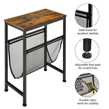 Load image into Gallery viewer, Gymax Narrow End Table Magazine Holder Sling Industrial Accent Console Table