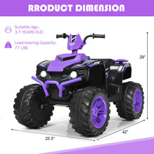 Load image into Gallery viewer, Gymax 12V Electric Kids Ride On Car ATV 4-Wheeler Quad w/ Music LED Light Purple