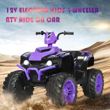 Load image into Gallery viewer, Gymax 12V Electric Kids Ride On Car ATV 4-Wheeler Quad w/ Music LED Light Purple