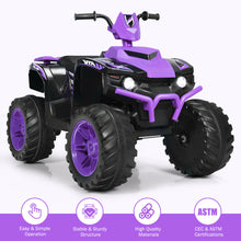 Load image into Gallery viewer, Gymax 12V Electric Kids Ride On Car ATV 4-Wheeler Quad w/ Music LED Light Purple