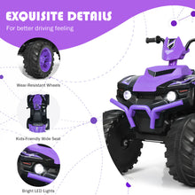 Load image into Gallery viewer, Gymax 12V Electric Kids Ride On Car ATV 4-Wheeler Quad w/ Music LED Light Purple