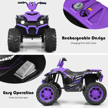 Load image into Gallery viewer, Gymax 12V Electric Kids Ride On Car ATV 4-Wheeler Quad w/ Music LED Light Purple