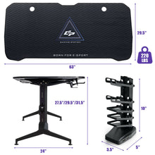 Load image into Gallery viewer, Gymax 63 inch Height Adjustable Gaming Desk w/Mouse Pad & USB Gaming Handle Rack