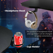 Load image into Gallery viewer, Gymax 63 inch Height Adjustable Gaming Desk w/Mouse Pad & USB Gaming Handle Rack