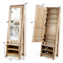 Load image into Gallery viewer, Gymax Jewelry Cabinet Large Full Length Armoire 2-in-1 Stand Mirror Organizer