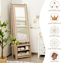 Load image into Gallery viewer, Gymax Jewelry Cabinet Large Full Length Armoire 2-in-1 Stand Mirror Organizer