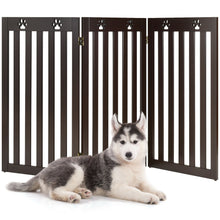 Load image into Gallery viewer, Gymax 36'' Folding Wooden Freestanding Dog Gate Pet Gate W/360¡ã Flexible Hinge