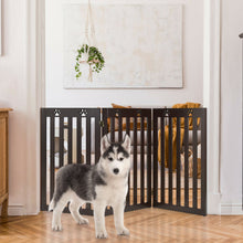 Load image into Gallery viewer, Gymax 36'' Folding Wooden Freestanding Dog Gate Pet Gate W/360¡ã Flexible Hinge