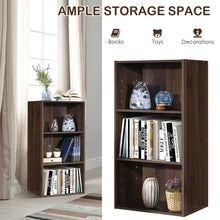 Load image into Gallery viewer, Gymax 2 PCS 3 Tier Open Shelf Bookcase Multi-functional Storage Display Cabinet Walnut