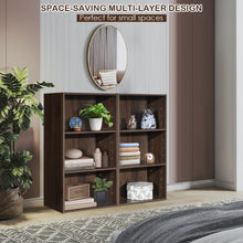 Load image into Gallery viewer, Gymax 2 PCS 3 Tier Open Shelf Bookcase Multi-functional Storage Display Cabinet Walnut