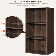 Load image into Gallery viewer, Gymax 2 PCS 3 Tier Open Shelf Bookcase Multi-functional Storage Display Cabinet Walnut