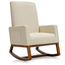 Load image into Gallery viewer, Gymax Rocking Chair High Back Upholstered Lounge Armchair w/ Side Pocket