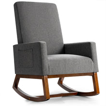 Load image into Gallery viewer, Gymax Rocking Chair High Back Upholstered Lounge Armchair w/ Side Pocket