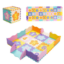 Load image into Gallery viewer, Gymax 75 Pieces Baby Foam Interlocking Play Mat w/ Fence w/ Detachable Numbers