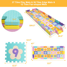 Load image into Gallery viewer, Gymax 75 Pieces Baby Foam Interlocking Play Mat w/ Fence w/ Detachable Numbers